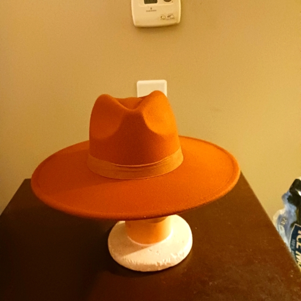 Stylish Orange Fedora Hat